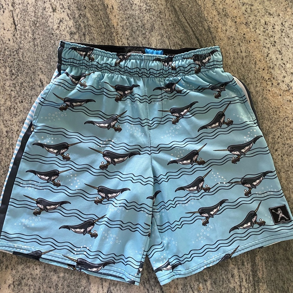 Kids Blue Shark Print Shorts